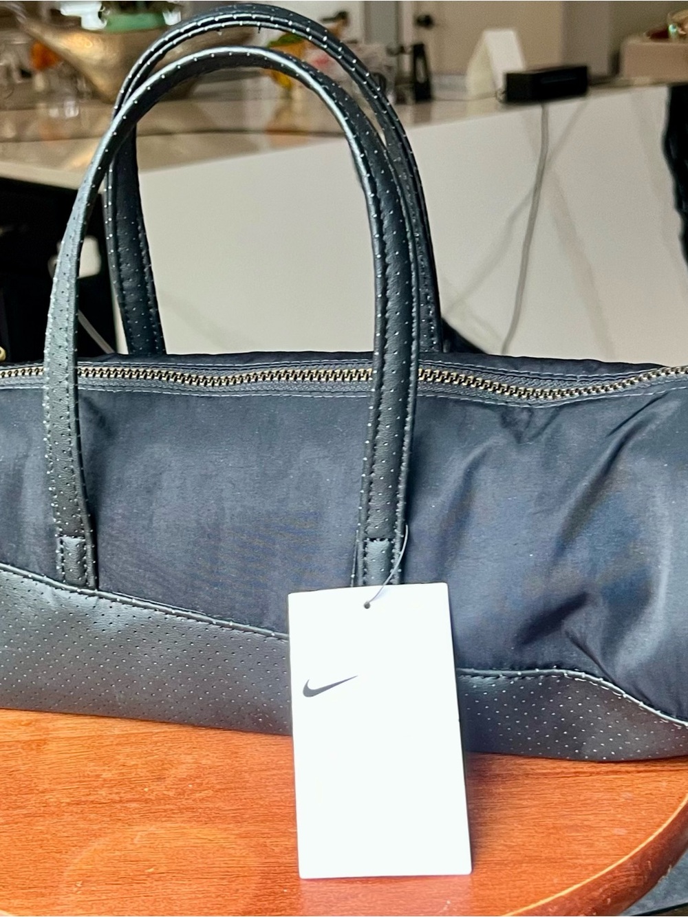 Nike Black Duffel Tote with Perforated Trim